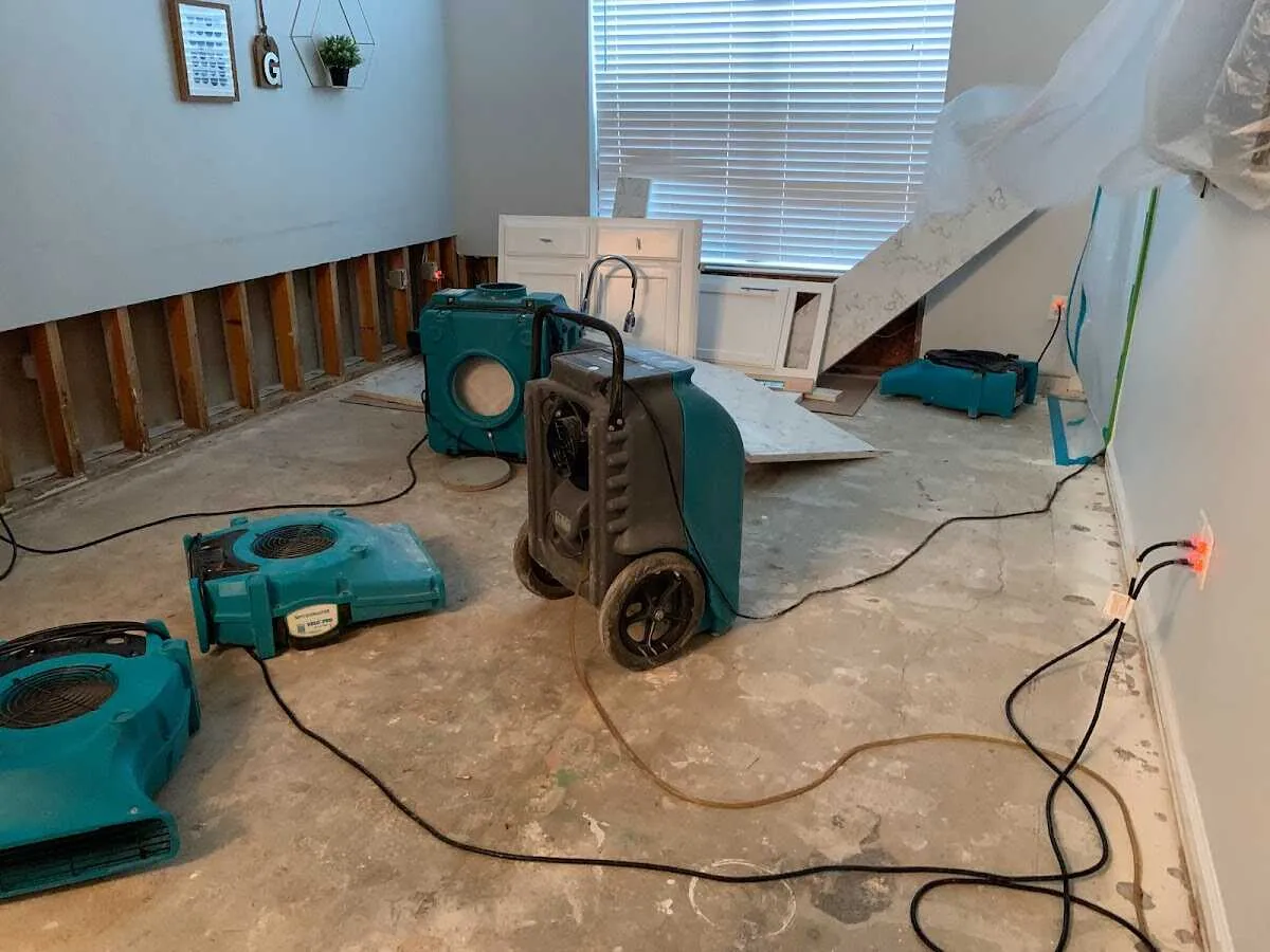 Dehumidifier in flood-cut room for Water Extraction & Removal in Mesa